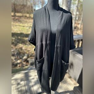 Splendid Dolman Black Open Front Cardigan